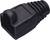 Capuchon de protection RJ45 noir en plastique qui protège le contact de connexion et augmente la durée de vie du câble.