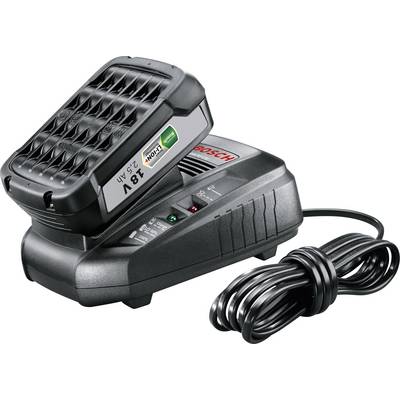 Chargeur de batterie avec batterie de 25 volts sur une station de charge. Le câble est enroulé pour le chargement. Nom de la marque visible sur la station de charge.