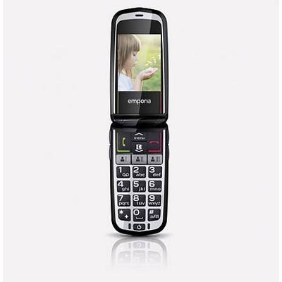 Téléphone portable à clapet pour séniors Emporia Comfort avec station de charge, Touche SOS gris sidéral-0
