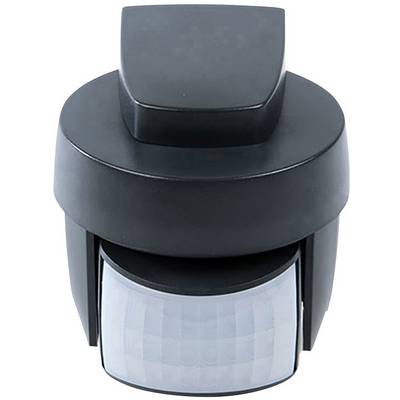Un détecteur de mouvement noir avec un capteur rectangulaire, principalement utilisé pour détecter les mouvements dans des applications de sécurité.