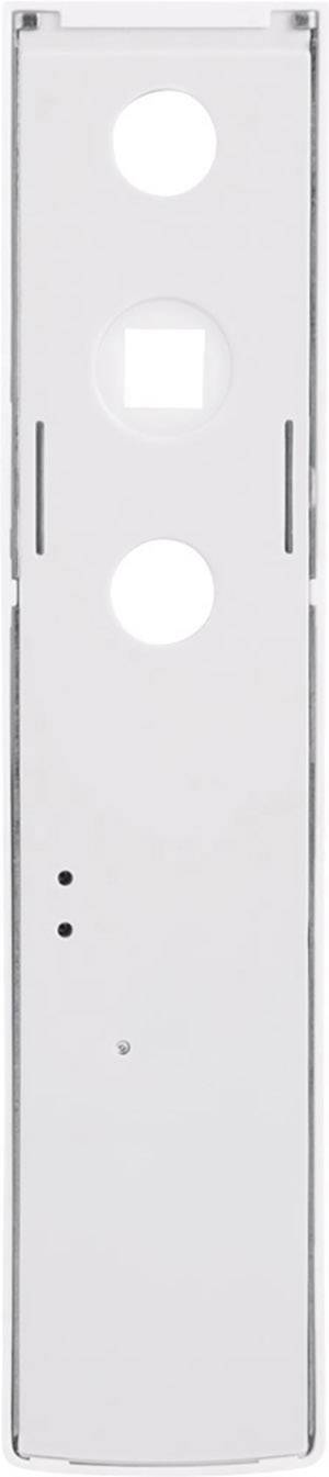 Une couverture en plastique blanc avec trois ouvertures circulaires disposées verticalement.