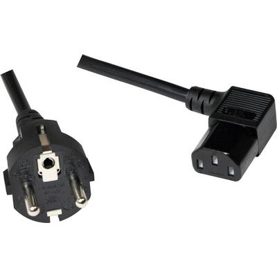 Câble d'alimentation électrique IEC-60320 C13 coudé à schuko mâle