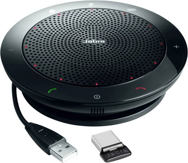 Jabra Speak 510+ MS (inkl. Link 370 Mini USB Adapter) Haut-parleur de conférence Bluetooth, USB 2.0 noir