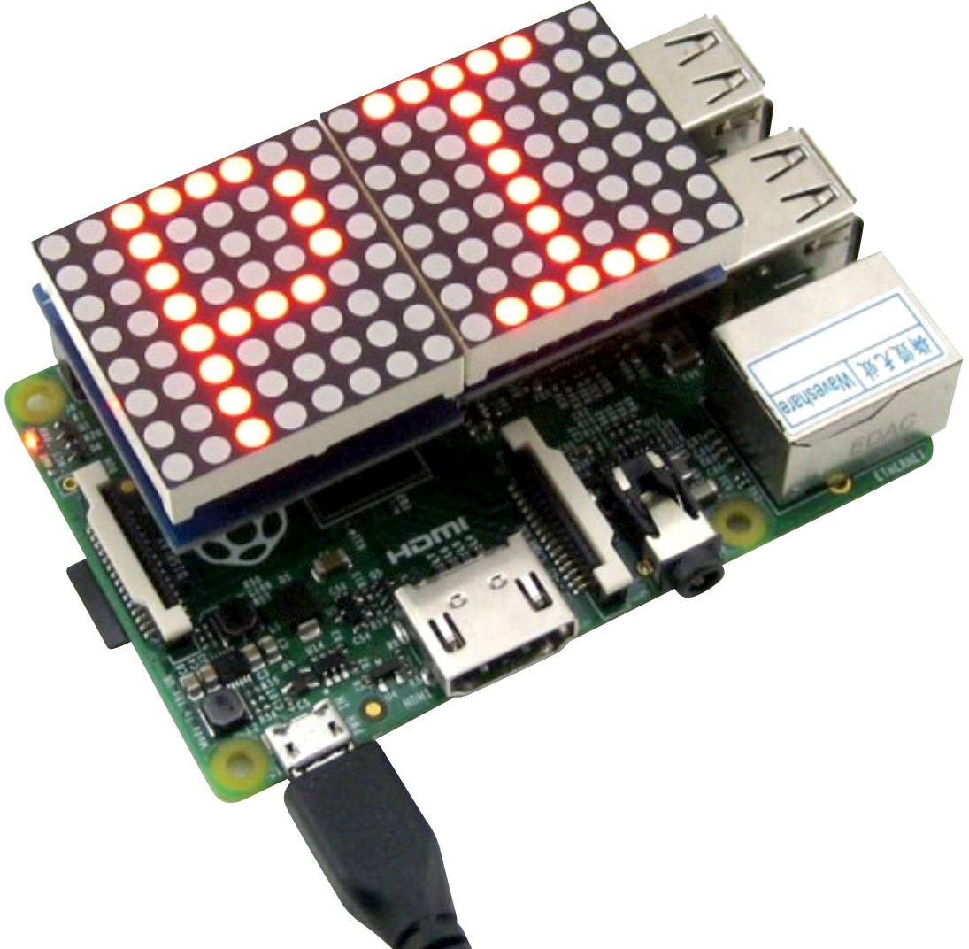 Joy-it LED Matrix 8x16 Platine d'extension Banana Pi® Convient pour (kits de développement): Raspberry Pi®-1