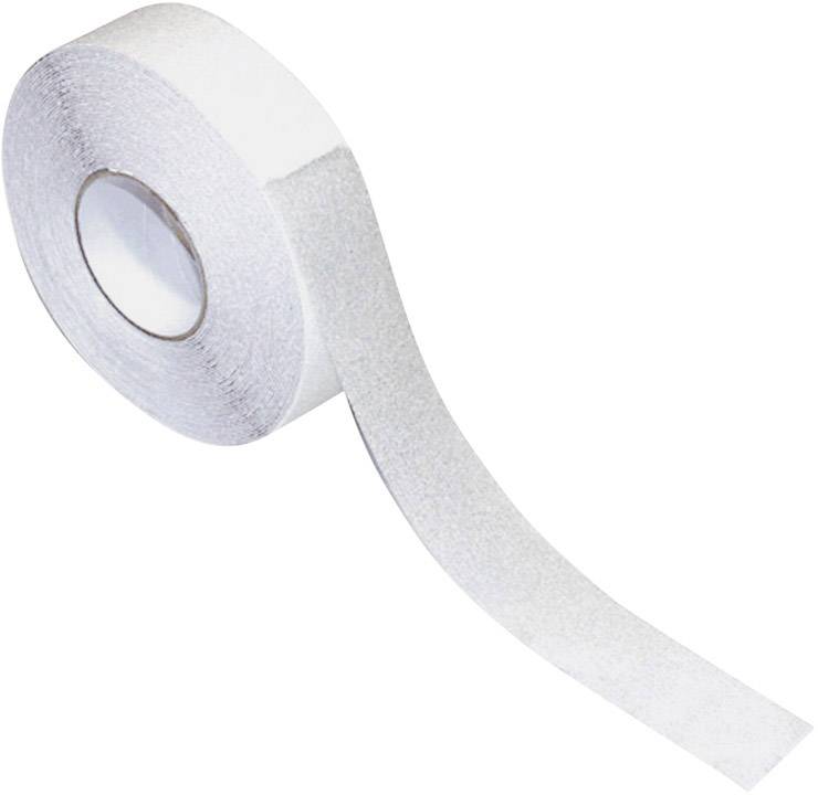 Rouleau de ruban adhésif blanc avec une bande déroulée vers la droite. Adapté pour relier ou fixer des matériaux.