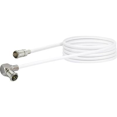 Schwaiger antenne Câble de raccordement [1x F à raccord rapide - 1x Mini DAT mâle] 1.50 m 90 dB  blanc