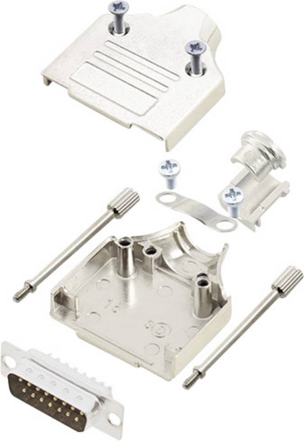 Kit embase SUB-D mâle Nombre de pôles: 15 encitech MHDM-15-DMP-K 6355-0006-02 180 ° fût à souder 1 set