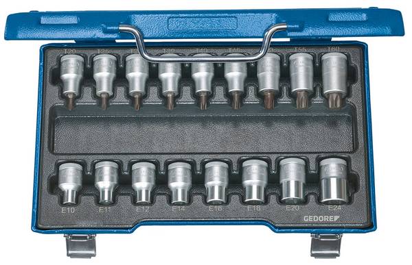 Gedore 6129520 Jeu de douilles  1/2" (12.5 mm) 17 pièces 6129520