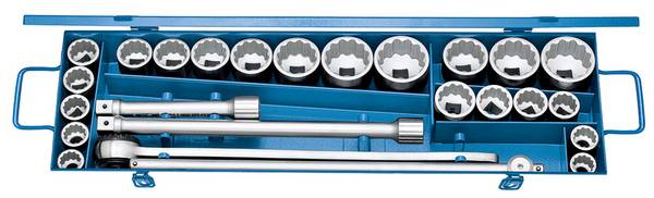 Gedore D 32 EMAU-2 Jeu de clés à douille en pouces, métrique 3/4" (20 mm) 25 pièces 6281310