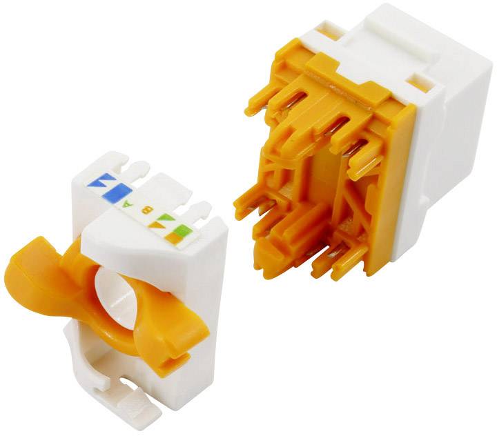RJ45 femelle CAT 6a TRU COMPONENTS 93038C364 RJ45 femelle, droit blanc, orange 1 pc(s)-1