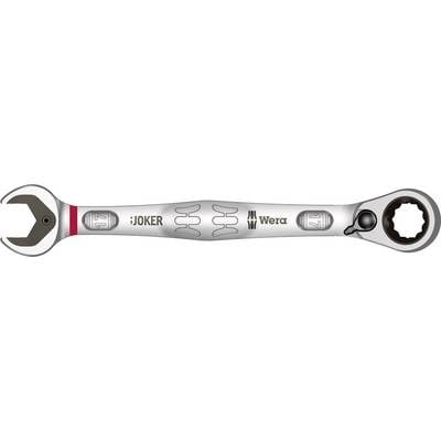 Une clé à molette en argent de la marque Wera avec un côté ouvert et un côté annulaire, conçue pour un travail précis sur les vis.