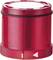 Boîtier cylindrique rouge, avec une surface blanche sur le dessus. Utilisé pour les signaux lumineux ou les systèmes d'alarme.