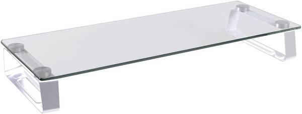 LogiLink BP0027 Réhausseur de moniteur Plage d'altitude: 8 cm (max) aluminium, transparent(e), blanc