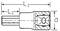 Dessin technique d'un arbre avec indications de longueur 'L1', 'L2' et diamètre 'd'. Présente les détails et proportions essentiels.