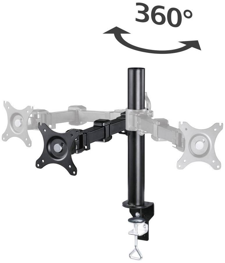 Hama Support de table pour écran Fullmotion 1 Écran(s) 25,4 cm (10") - 66,0 cm (26") noir réglable en hauteur, inclinabl-8