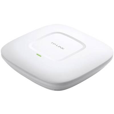 Un routeur Wi-Fi TP-Link blanc avec un indicateur vert lumineux sur le dessus, adapté à une installation au plafond.