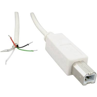 Câble confectionné USB B mâle 2.0 avec extrémités ouvertes BKL Electronic 10080108 mâle, droit 1.80 m