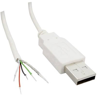 USB A mâle 2.0 avec extrémité de câble ouverte TRU COMPONENTS 1582674  1.80 m
