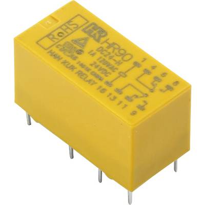  HR90-DC12H Relais pour circuits imprimés 12 V/DC 2 A 2 inverseurs (RT) 1 pc(s) 