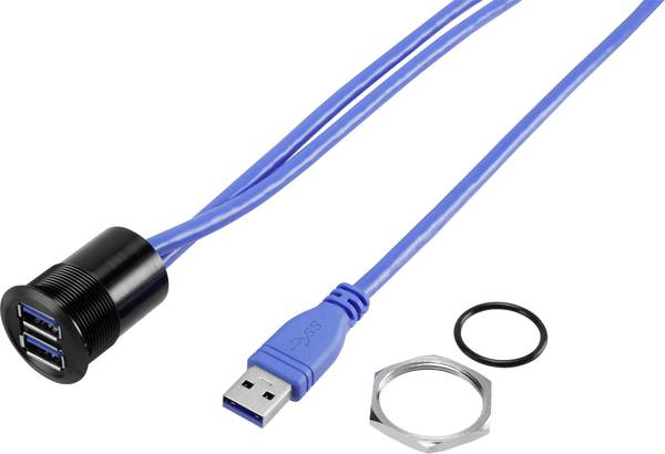 2 x prise femelle A USB 3.0 sur fiche mâle A USB 3.0 1.50 m TRU COMPONENTS USB-22-BK 92007P90 1 pc(s)
