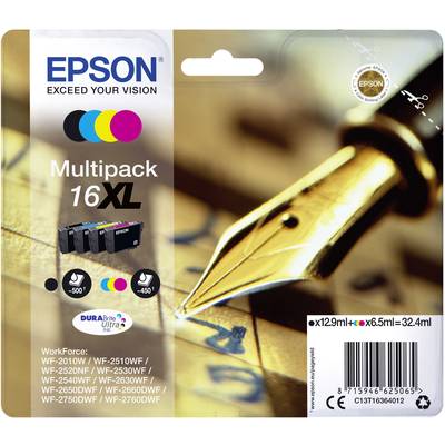   Epson  Encre  T1636, 16XL  d'origine  pack bundle  noir, cyan, magenta, jaune  C13T16364012