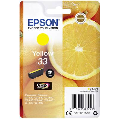 Epson Encre T3344, 33 d'origine  jaune C13T33444012