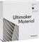 Emballage de matériau Ultimaker en gris avec indications sur le type de matériau et la température d'impression. Contient 750g de filament ABS.