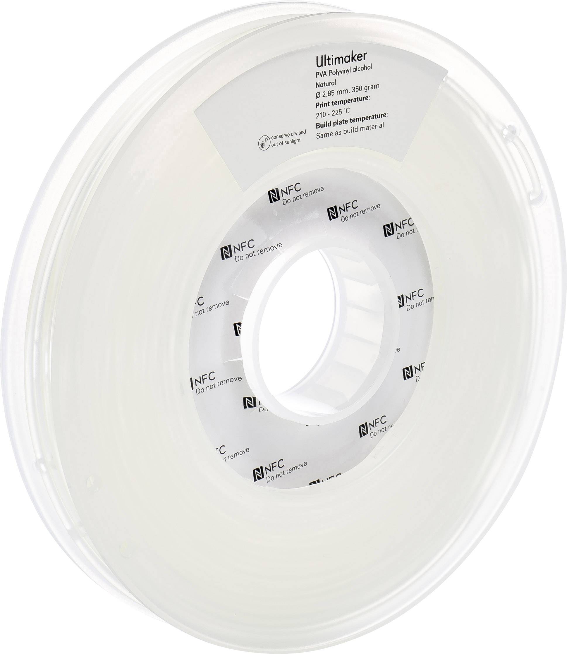 Une bobine transparente de filament pour imprimante 3D de la marque Ultimaker, utilisée pour l'impression 3D.