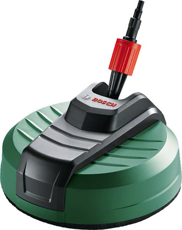 Embout de nettoyeur haute pression avec logo rouge Bosch, adapté pour un nettoyage approfondi des surfaces.