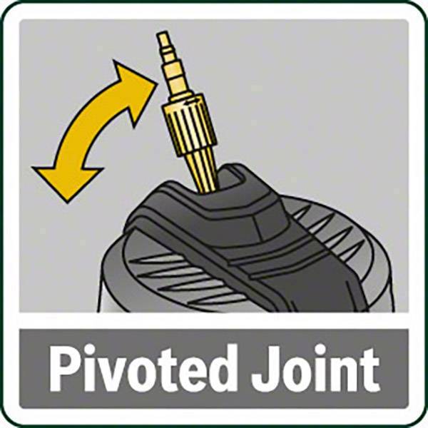 'Articulation Pivotante' dans un cadre gris avec un graphique d'une articulation mobile tournant vers la gauche. Une flèche jaune indique le sens de rotation.