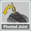 'Articulation Pivotante' dans un cadre gris avec un graphique d'une articulation mobile tournant vers la gauche. Une flèche jaune indique le sens de rotation.