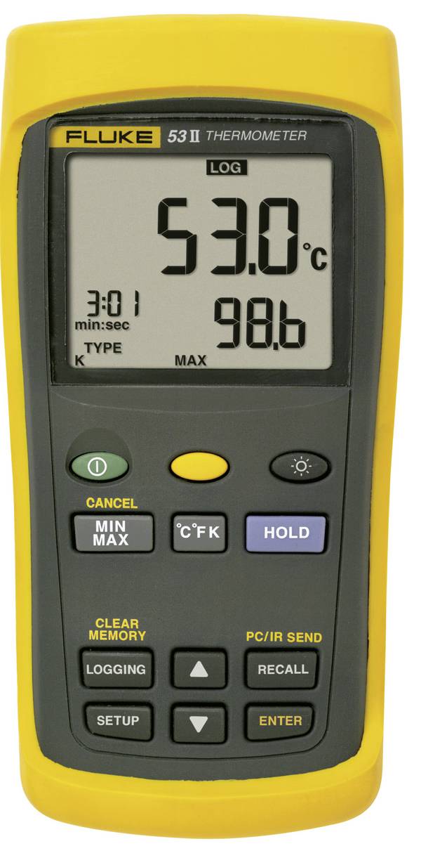 Fluke 53 II B Appareil de mesure de température  -250 - +1767 °C sonde J, K, T, E, R, S, N