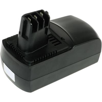 Un pack de batteries noir avec trois connexions de branchement, typique des outils ou des appareils.