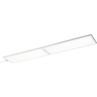 Plafonnier LED rectangulaire blanc à deux panneaux. Design épuré et moderne, idéal pour les espaces de bureau ou les intérieurs résidentiels.