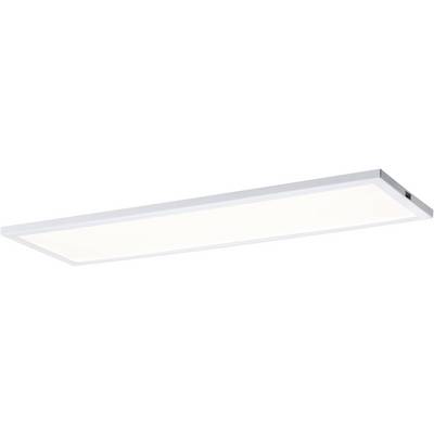 Plafonnier LED rectangulaire en blanc, minimaliste et moderne, adapté aux espaces de vie ou aux bureaux.