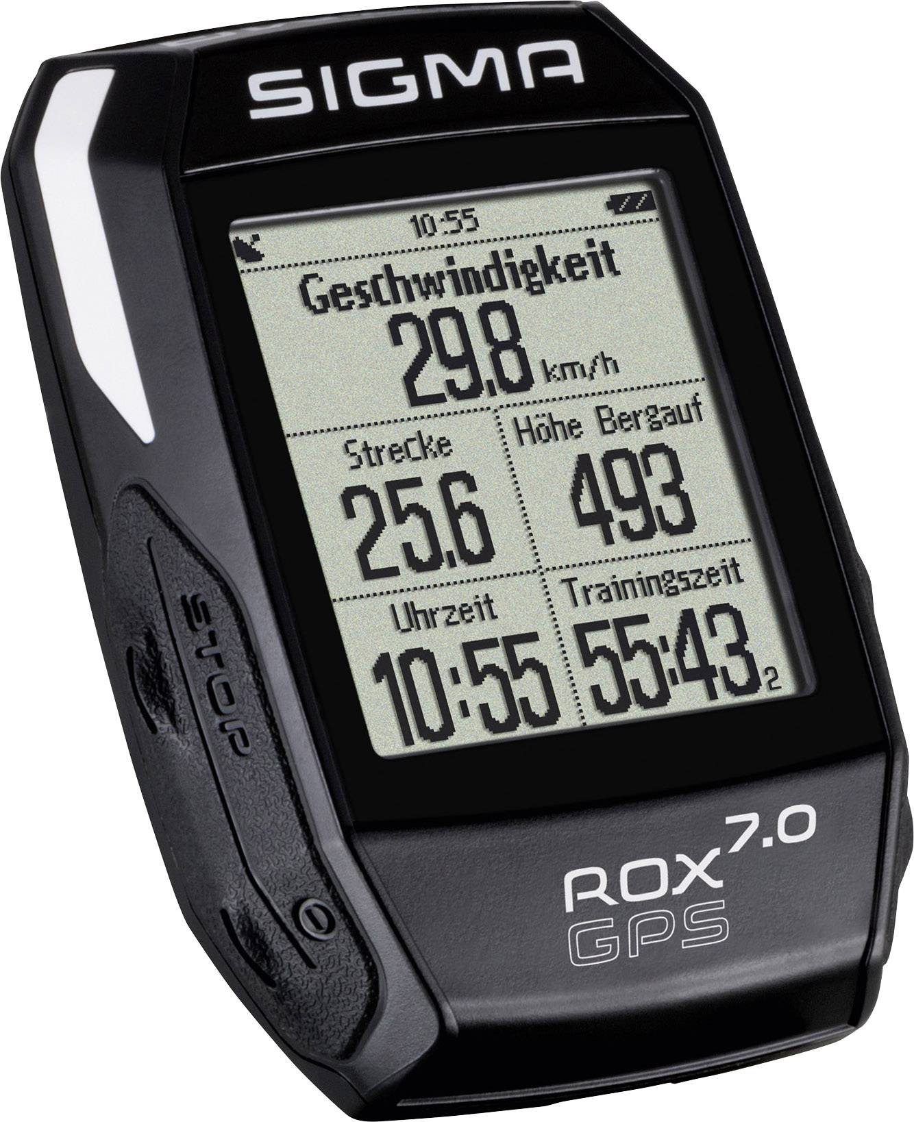 Compteur de vélo sans fil Sigma ROX 7.0 GPS Black transmission codée Conrad.fr