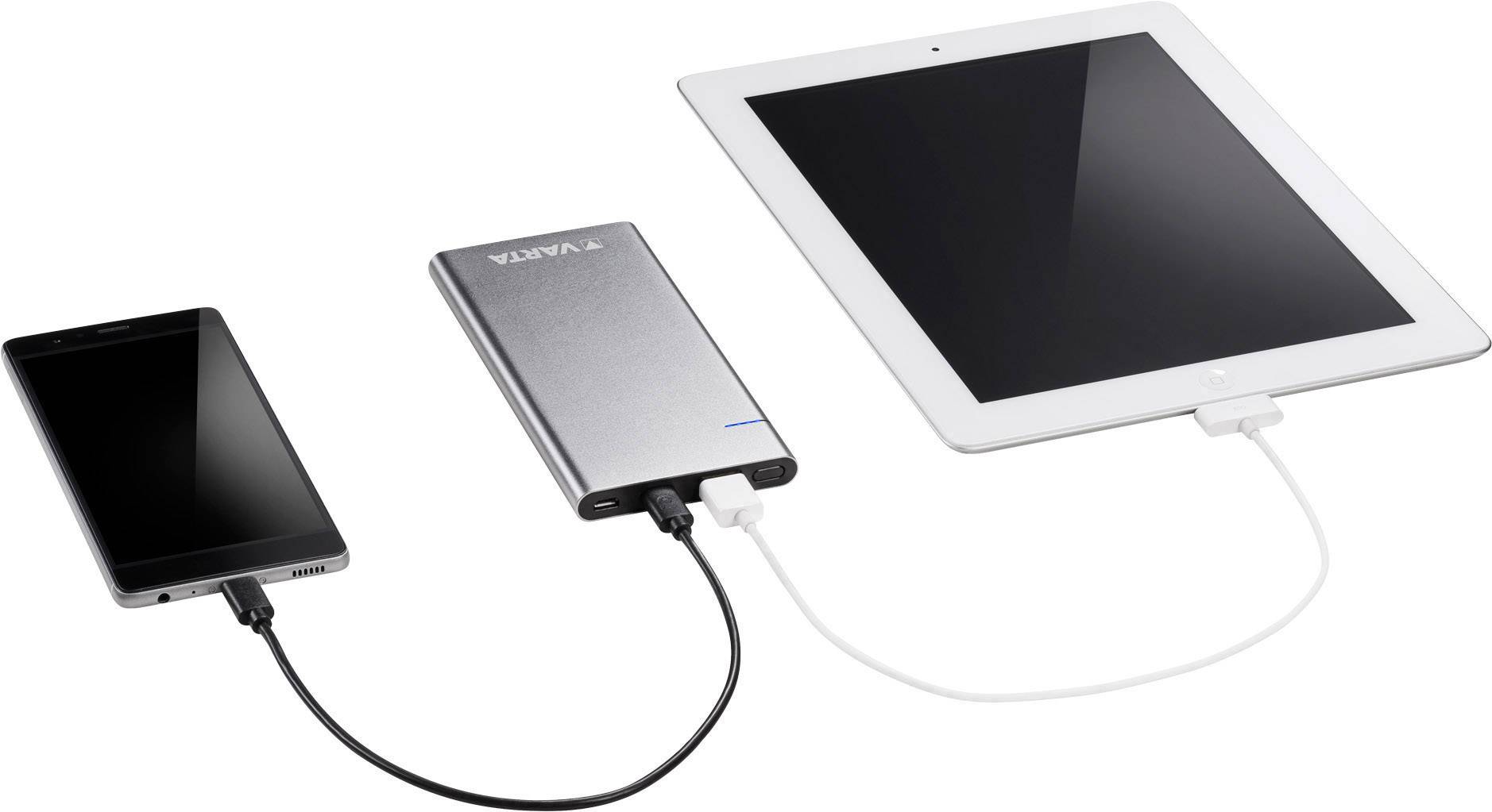 Varta Portable Slim Powerbank (batterie supplémentaire) 6000 mAh LiPo Micro USB argent affichage du statut-4