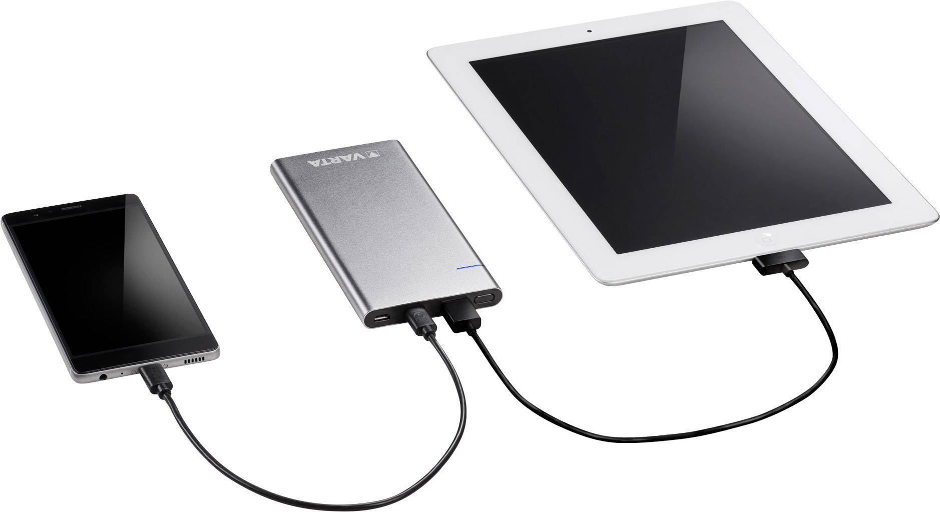 Varta Portable Slim Powerbank (batterie supplémentaire) 6000 mAh LiPo Micro USB argent affichage du statut-5