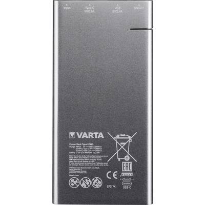 Varta Portable Slim Powerbank (batterie supplémentaire) 6000 mAh LiPo Micro USB argent affichage du statut-6