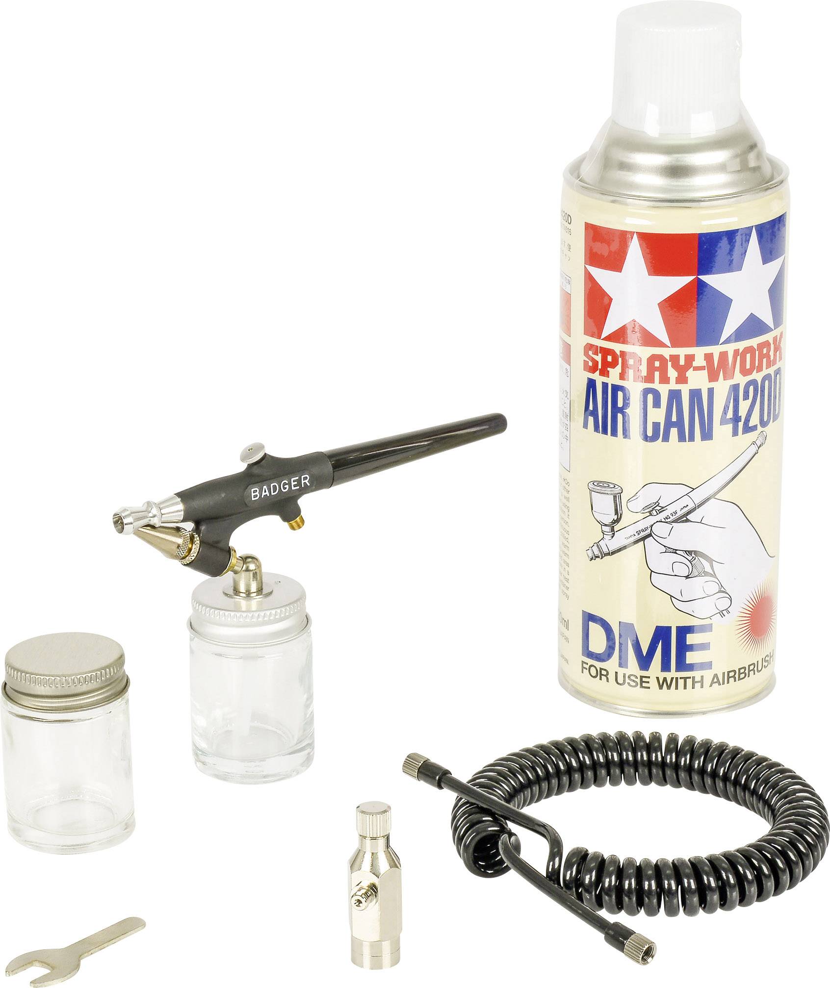 Tamiya 350 II 74405 Set de démarrage aérographe avec flacon d'air comprimé simple action