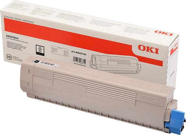 OKI Toner C833 C843 d'origine  noir 10000 pages 46443104