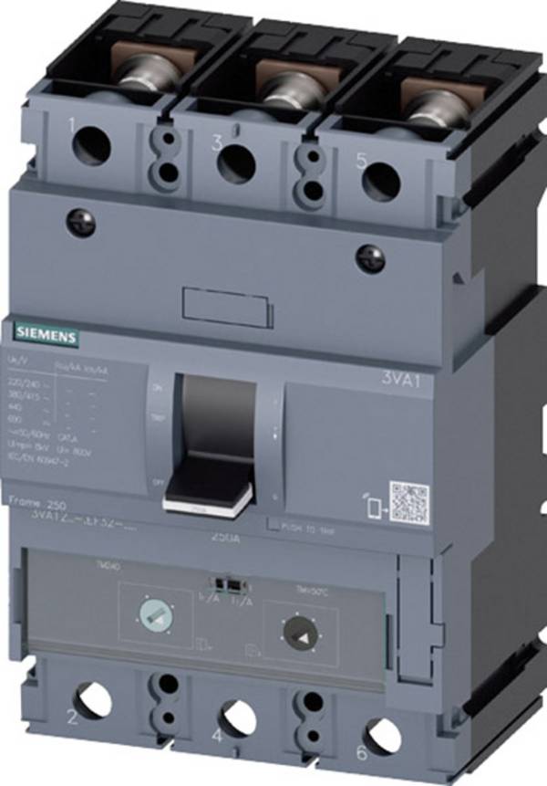 Siemens 3VA1220-4EF32-0AA0 Plage de réglage (courant): 140 - 200 A Tension de contact (max.): 690 V/AC (l x H x P) 105 x 158 x 70 mm 1 pc(s)