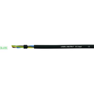 Helukabel 36002 Câble à gaine caoutchouc H05RN-F 2 x 1 mm² noir Marchandise vendue au mètre