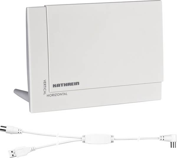 Kathrein BZD 32 Antenne plate DVB-T/T2 active intérieure Amplification: 18 dB blanc