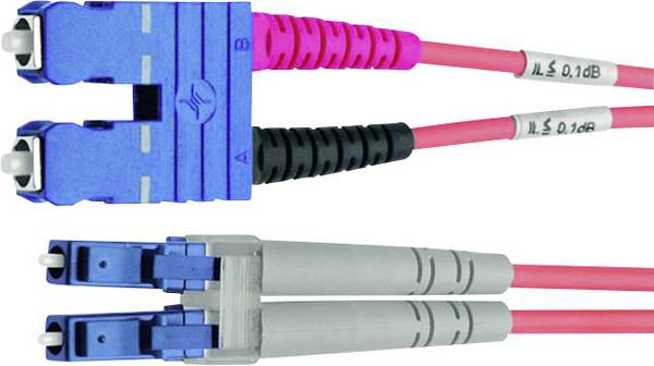 Telegärtner 100012136 fibre optique FO Câble de raccordement [1x SC mâle - 1x LC mâle] 50/125 µ Multimode OM2 1.00 m