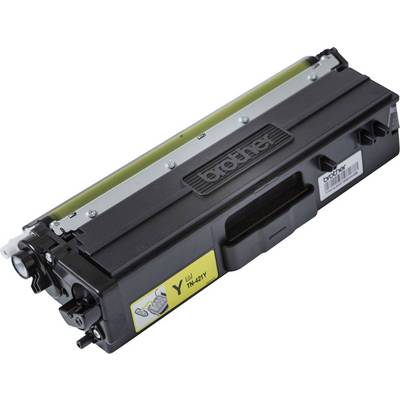 Un toner jaune Brother portant l'inscription 'TN-421Y' pour imprimante laser, posé sur un fond neutre.