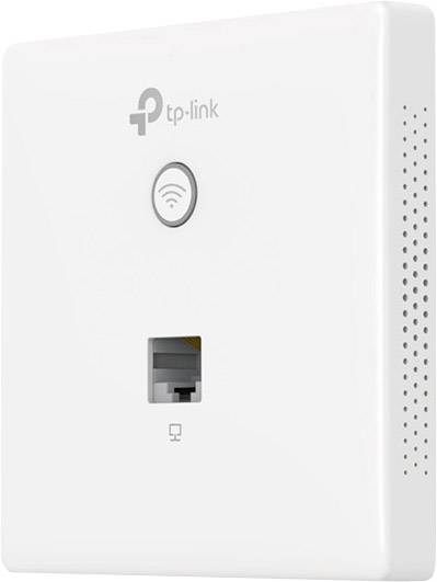 Prise murale réseau TP-Link blanche avec symbole Wi-Fi, port LAN en bas et logo TP-Link en haut. Elle sert à établir une connexion réseau.