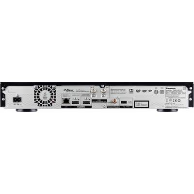 Arrière d'un appareil électrique avec des connexions et un ventilateur. Port HDMI et plusieurs ports audio/vidéo pour la connexion.