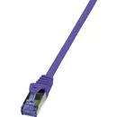 LogiLink CQ307VS RJ45 Câble réseau, câble patch CAT 6a S/FTP 5.00 m violet ignifuge, sans halogène, avec cliquet d'encas
