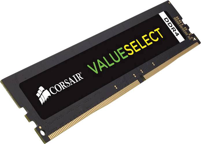 Un module de RAM DDR4 Corsair de la série ValueSelect, souvent utilisé pour améliorer les performances de l'ordinateur.
